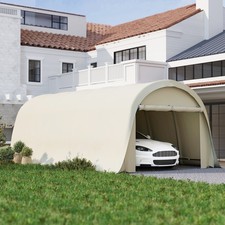 12'x23.6' Heavy Duty Carport, UPF50+ Portable Garage, Beige