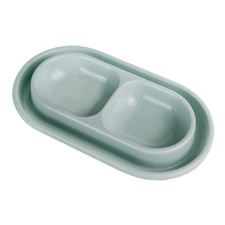 Cat Food and Water Bowl Set Cats Feeding Bowls Outside Easy to Clean Double P...