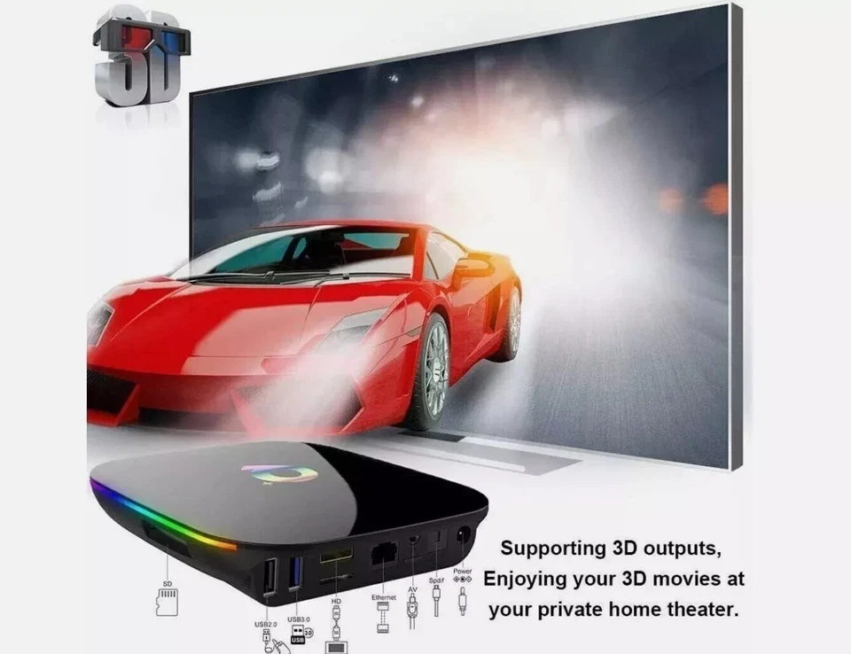 SMART TV BOX ANDROID PIE 13 Q-PLUS ram 8GB + 128GB 8K QUAD-CORE WIFI FHD 2025 - Immagine 3 di 4