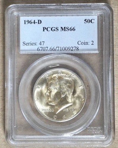 1964-D KENNEDY HALF DOLLAR PCGS MS66 009278