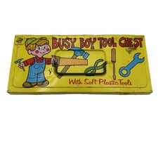Vintage Busy Boy Tool Chest Tin Box Ohio Art 1960  s Toy Storage No Tools 