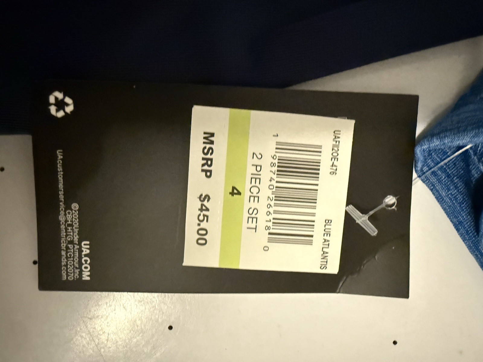 Under Armour Boys 2 Piece Outfit Set Blue Black Long Sleeve 1/4 Zip Size 4 thumbnail 2