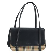 Borsa a mano Burberrys Nova Check pelle nero argento originale ep13393