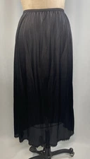 Vintage Half Slip SIZE MEDIUM black nylon long modest LENGTH 34" COMFORT CHOICE