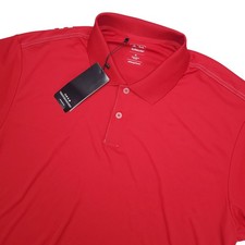 Adidas Golf Polo Shirt Mens XL Red Solid Climalite Moisture Wicking Performance