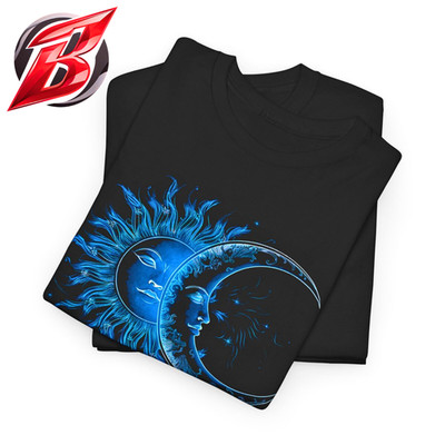 Sun and Moon Shirt Celestial Gothic Tee Mystic Night Sky Art Lunar Solar Fantasy