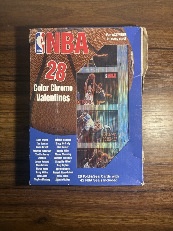 Vintage 1998 NBA Color Chrome Valentines Day Cards Box Kobe Shaq Iverson