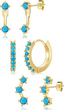 3 Pairs St Patrick'S Day Earrings for Women, Trendy Small Gold Plated Hypoallerg