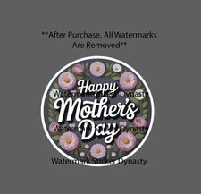 Happy Mother's Day Sticker Waterproof Decal Flowers Floral Mom Gift NEW