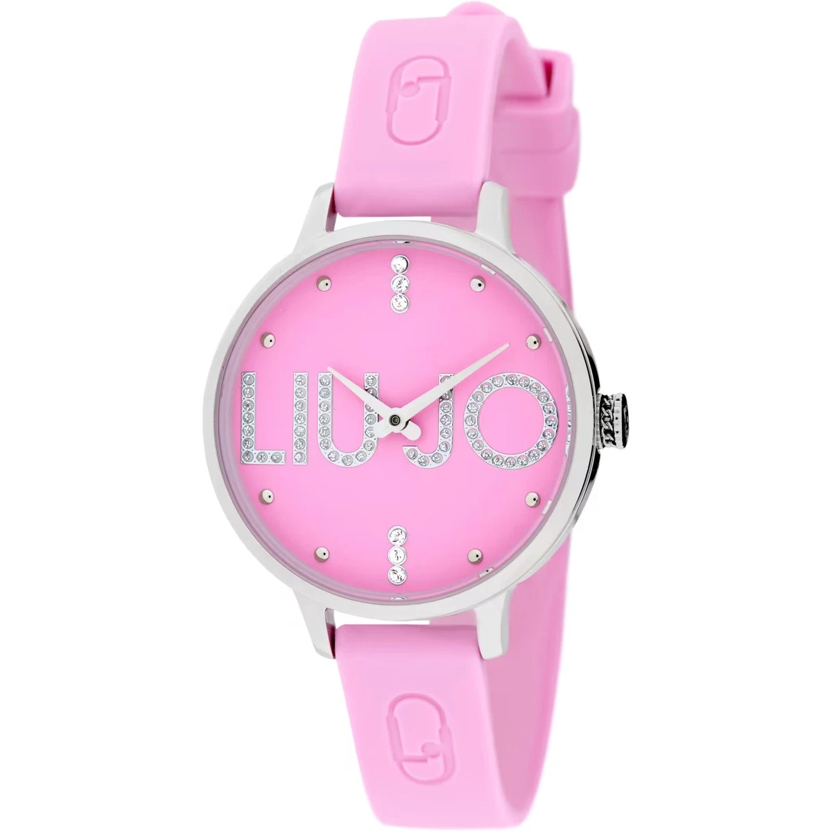 LiuJo TLJ1429 Analoog kwartshorloge voor dames, met siliconen armband, zachtroze-goud, Riemen