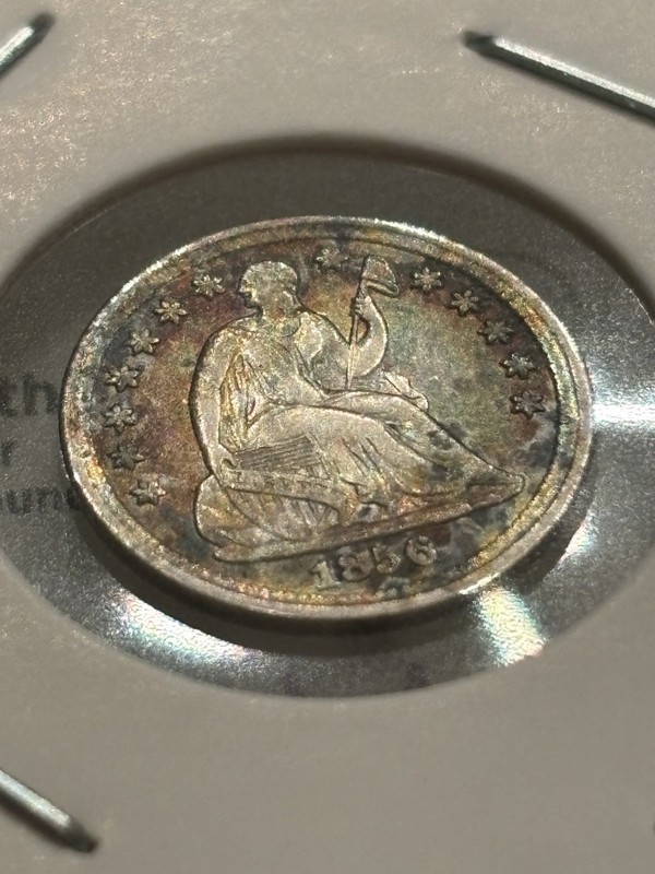 Beautifully Toned 1856 Seated Liberty Half Dime Silver l Philadelphia