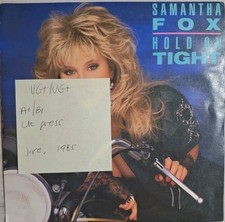 Samantha Fox Hold On Tight Vinyl Record 7" VG+/VG+ FOXY3 1985