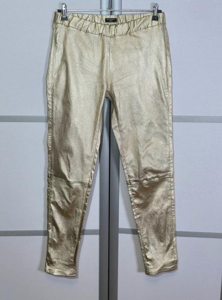 Women Pellessimo Paris Trousers Gold Leather L
