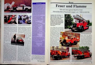 Oldtimer Praxis 1541) Mercedes LoD 3500 mit Metz-Drehleiter in einer seltenen Vo