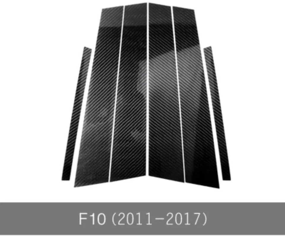 5D 碳纤维车窗 B 柱柱装饰保护套贴纸适用于宝马 5 系列 F10 — 第 2/4 张图片