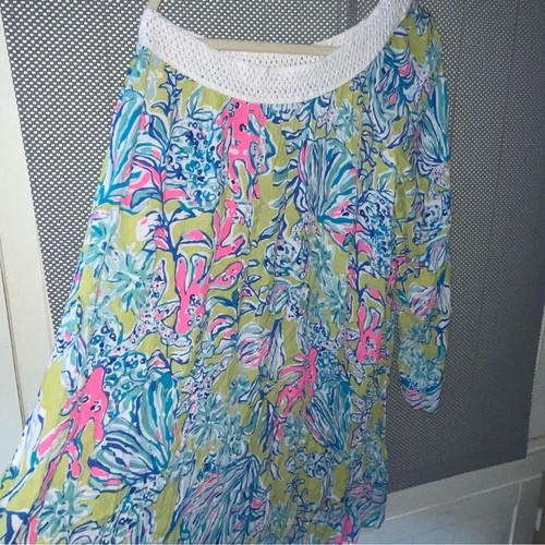 Lilly Pulitzer Shealyn Cover Up Dress Lemon Drop Swim Up Sz S/M Boho Flirty - Picture 5 of 8