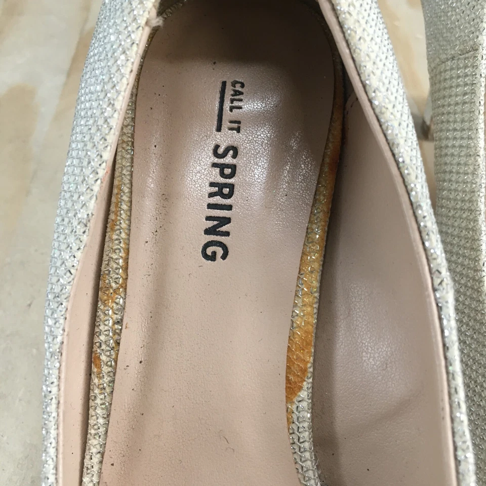 Call It Spring Heels Womens 6.5 Pump White Slip On Almond Toe Stiletto Heels - Image 4 of 4