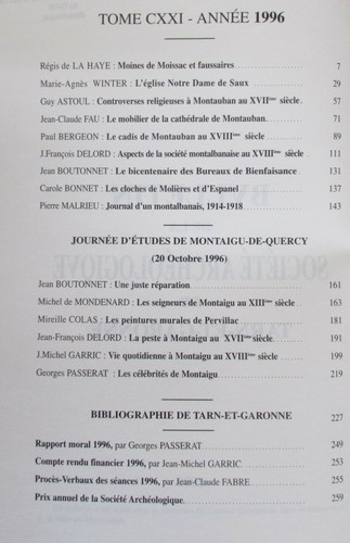 ARCHEOLOGY TARN et GARONNE 1996 MOISSAC MONTAUBAN MONTAIGU PERVILLAC - Picture 2 of 2