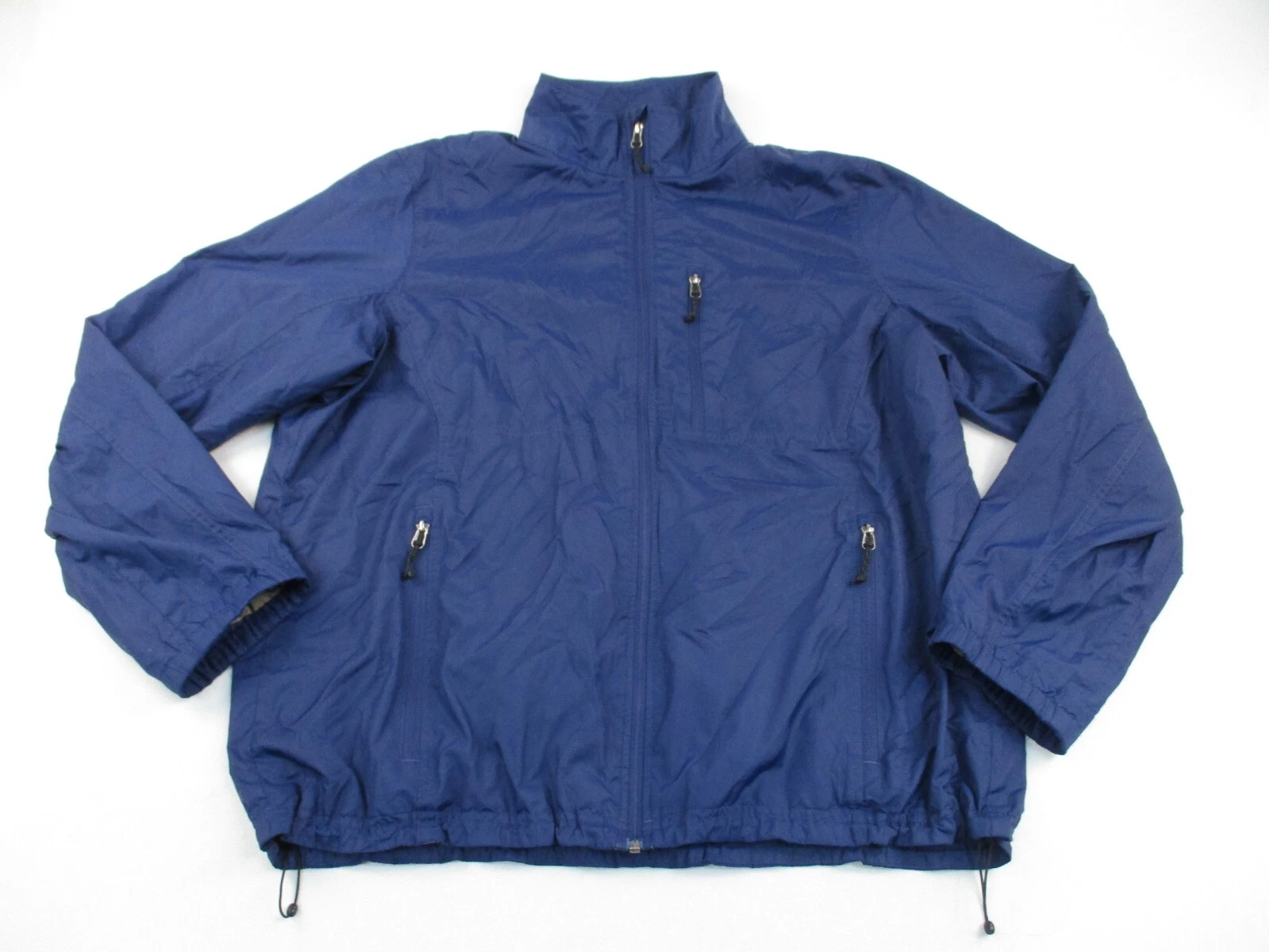 LL Bean Rain Jacket Mens XL Blue Zip Outdoor Hiking Nylon 299785