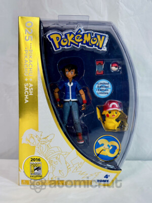 Pokémon 20th Anniversary Ash & Pikachu Figures 025 SDCC Comic Con 2016 Exclusive