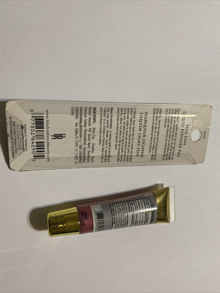 Delineador de ojos líquido Black Radiance Fine Line Pen CA6601 + brillo de labios 5093 sellado Foto 2 de 2
