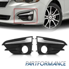 For 2017-2019 Subaru Impreza Left & Right Fog Light Bezel Set W/Chrome Trim