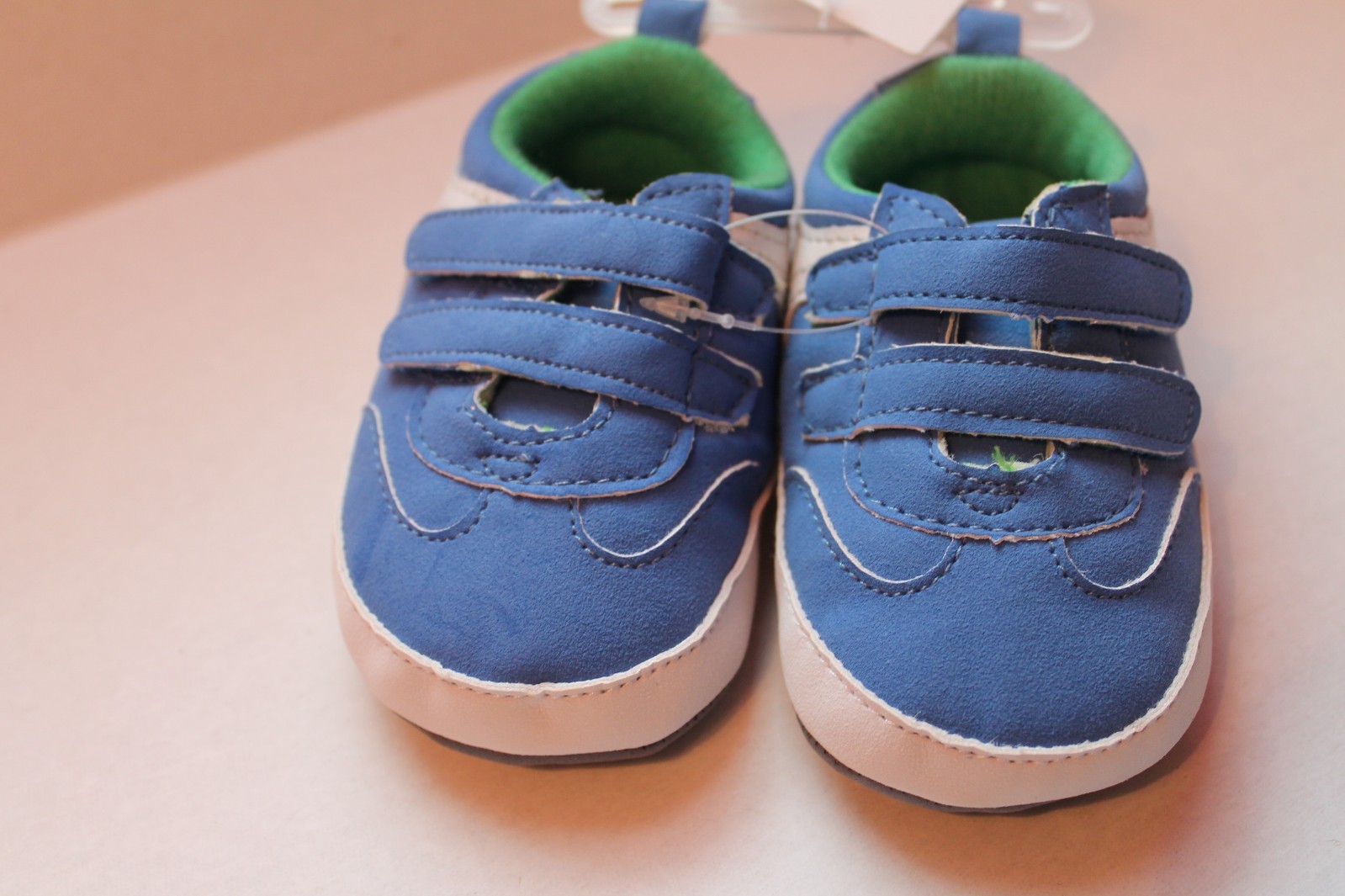 Carter's Infant Baby Boy Size 2 Blue & White Crib Shoes 36 Months NEW