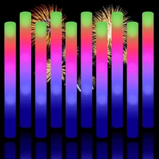 Upgraded Light up Foam Sticks, 3 Modes Colorful Flashing LED Strobe Stick for Pa