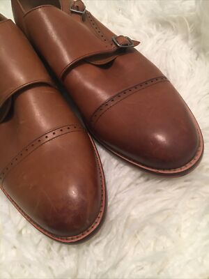 Men\'s Express Double Monk Strap Leather Dress Shoes - Brown Express Men main image 3