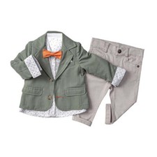 Infant and Toddler Boy's 3-Piece Suit with Fully LIned Jacket, Pants and Shirt