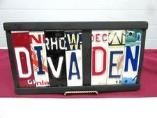 License Plate Letter Sign Man Cave Garage Basement Den Shop  "DIVA DEN"
