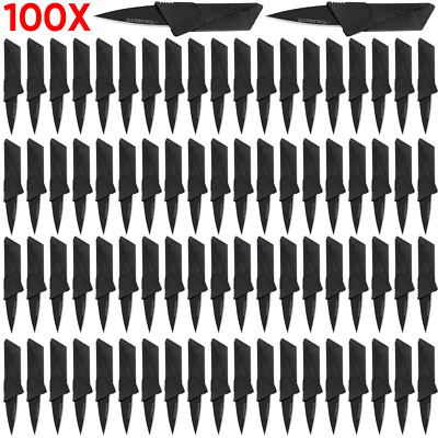 1-100Pcs Credit Card Knives Folding Wallet Thin Pocket Survival Micro Knife