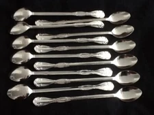 6 Quality Iced Tea Spoons Stainless Steel Long Handle  Milk Shake 8 1/4" HHH