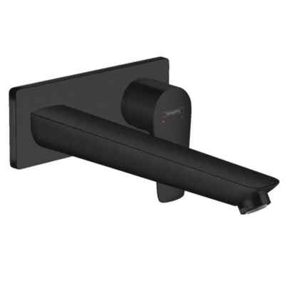 Waschtischarmatur Wandmontage 225 mm Auslauf - Matt Schwarz 71734670 Hansgrohe TALIS
