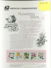 USPS COMMEMORATIVE PANEL #535 FLOWERING TREES #3193-3197