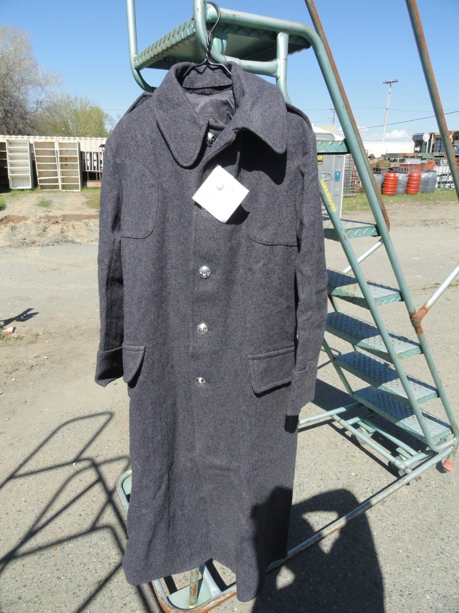 British Foot Guards Mens Overcoat Atoll Gray Greatcoat Vintage