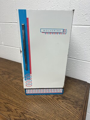 Vintage 1950 s WOLVERINE Tin Litho White & Blue Toy Children s Fridge Metal