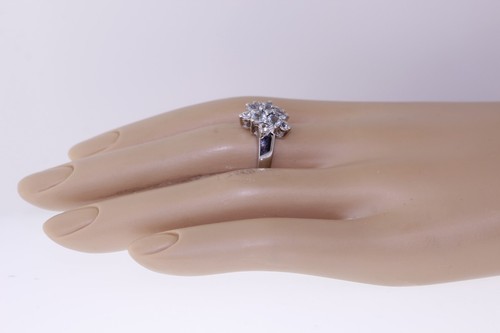 Argento Sterling 14.2mm Creato IN Laboratorio Topazio Blu - 1.61ctw Bianco - Foto 3 di 6