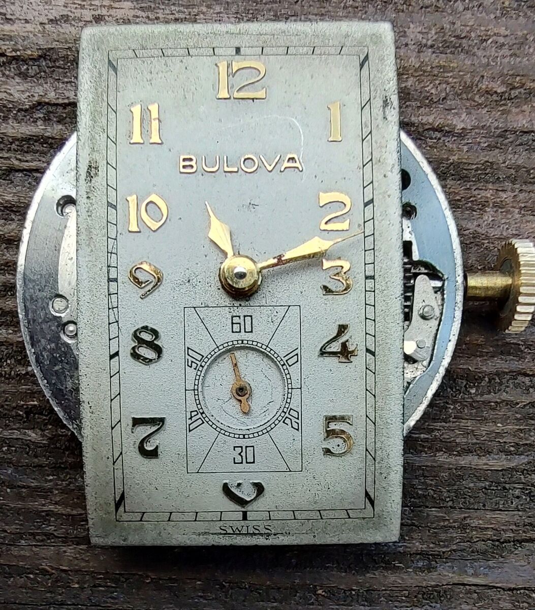 Genuine Bulova 15J Movement (cal 10BL), in Running Order Genuine Bulova 15J Movement (cal 10BL), in Running Order