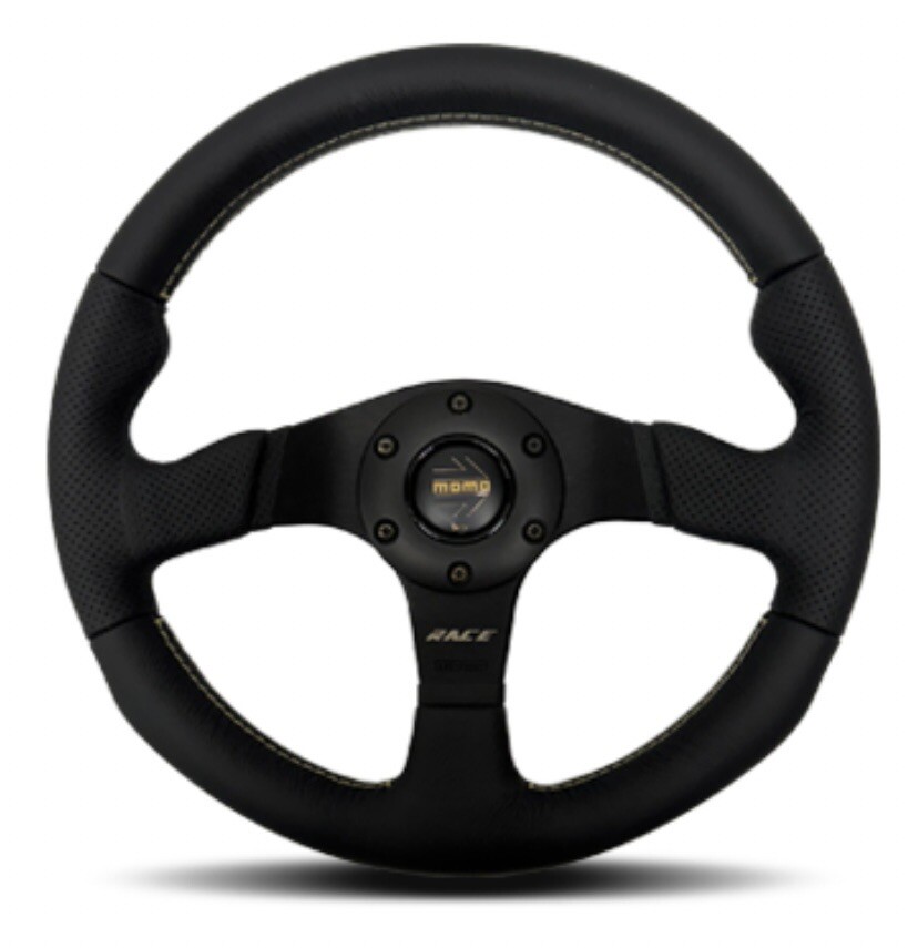 momoステアリング 320mm MOMO/steering wheel/RACE/320mm/NOTO/Black &Gold/leather/Japan