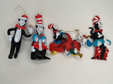 Lot of 4 Dr Seuss 2003 Cat in the Hat Official Movie Christmas Ornaments