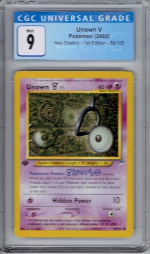 Unown [V] (1st Edition) graded PSA 9 for sale on eBay