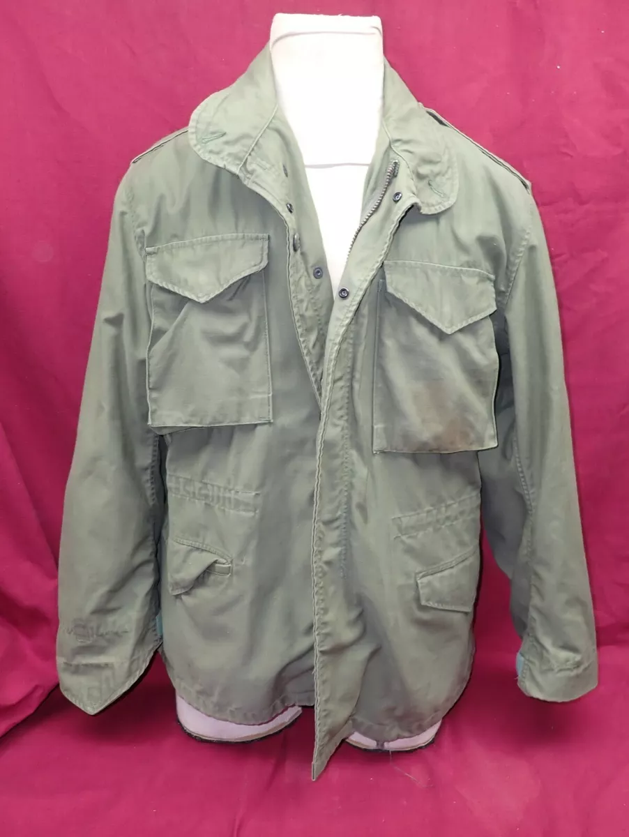 USA Army M-65 Field Jacket 1981 Mens MEDIUM REGULAR Olive Green RAMBO style