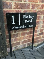 FREESTANDING MODERN HOUSE SIGN DOOR NUMBER ADDRESS PLAQUE BUSINESS POST SIGN3014