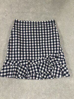 NWT ($98) Draper James Dolly Check Flutter Skirt, Size 8