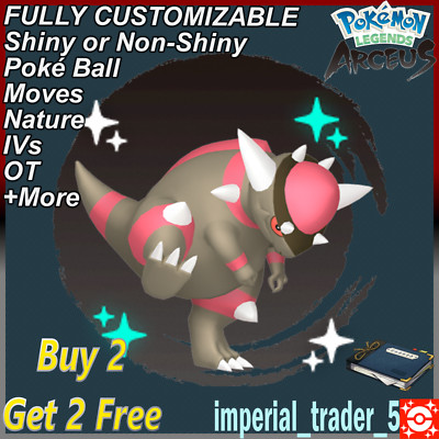 Pokémon Legends Arceus   Shiny Alpha Rampardos   W/ Best 6IV Customizable