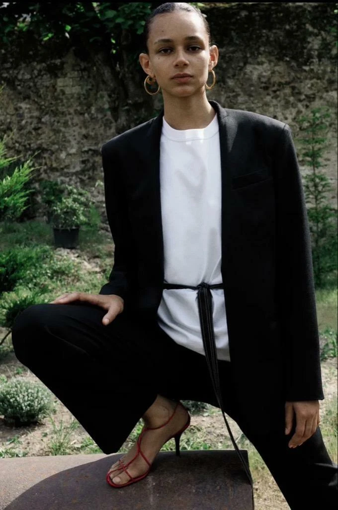 CELINE Wool Gabardine Black Pants Leather Belt 36 Phoebe Philo Resort 2018