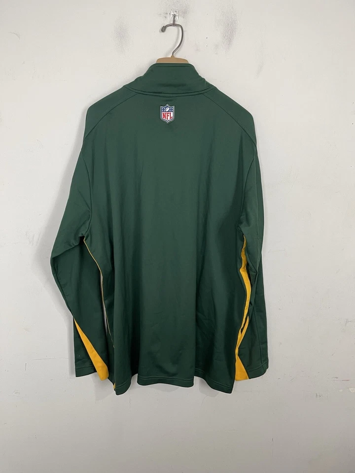 Camisa Nike Para Hombres XL Green Bay Packers NFL 1/4 Cremallera Polar Sobre Campo Fútbol Foto 3 de 4