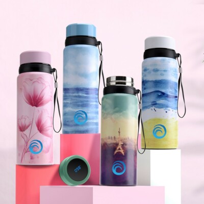 27oz Smart Thermos Bottle LCD Lid Display Temperature, With Tea/fruit Strainer