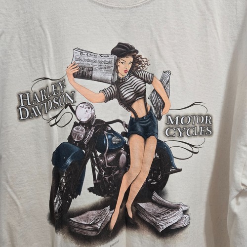 Harley Davidson T-Shirt Herren Extra Large Paper Girl Moto Biker Langarm Baumwolle - Bild 2 von 9
